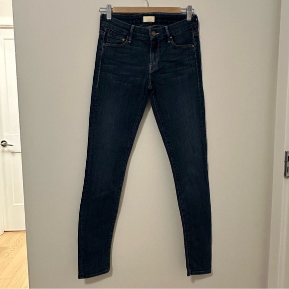 Mother The Looker medium rise skinny stretch jeans in medium-dark blue size 26 - Picture 4 of 11